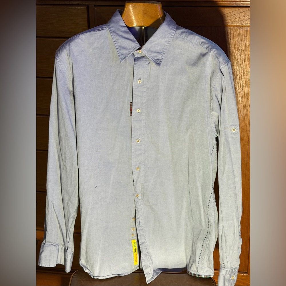 Robert Graham “Jeans” Light Blue Men's Button-Down Shirt